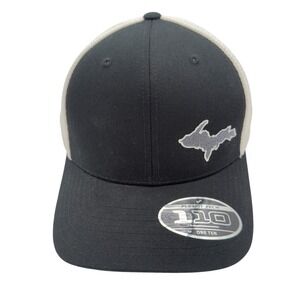 Michigan Made Yupoong 110 Flexfit‎ Snapback Trucker Cap Hat Gray White